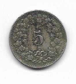 Suiza 5 Rappen 1907 KM 26