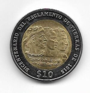 Uruguay 10 pesos 2015 Ley de Tierras KM 141 Sin Circular
