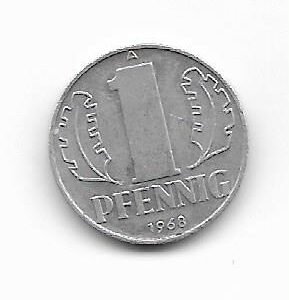Alemania (Rep Democratica) 1 Pfennig 1968 KM 8.1