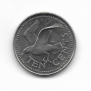 Barbados 10c 1995 KM 12