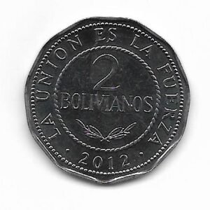 Boliviano 2 Bolivianos 2012 KM 218