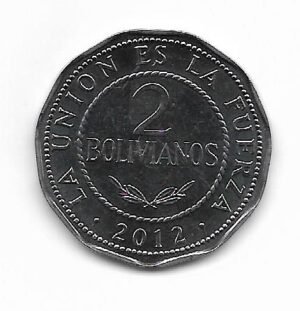 Bolivia 2 Bolivianos 2012 KM 218