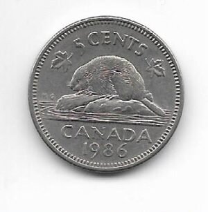 Canada 5 cent 1986 KM 60.2a
