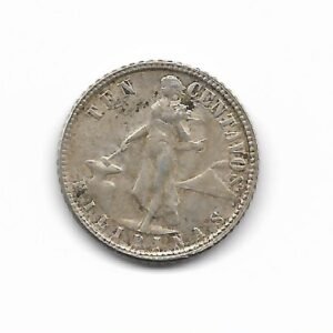 Filipinas 10 cent 1945 KM 181 (USA) Plata
