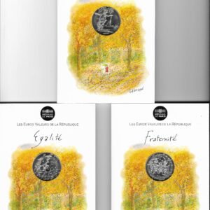 Francia 3 estuches con monedas de 10 euros 2014 - Liberte, Fraternite y Egalite - Plata