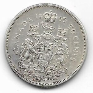 Canada 50 cents 1965 Plata KM 63