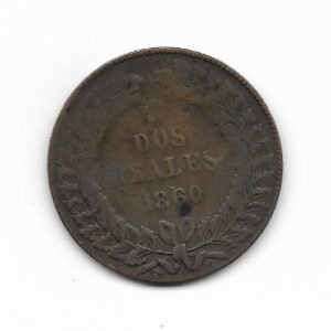 Argentina - Buenos Aires 2 reales 1860 CJ 23.3