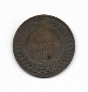 Argentina - Buenos Aires 2 reales 1860 CJ 23.3