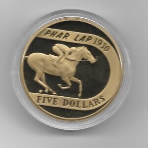 Australia 5 dol PROOF - 70th Anniversary of Phar Lap's 1930 Melbourne - Estuche