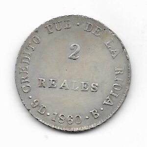 Argentina - La Rioja 2 reales 1860 CJ 71