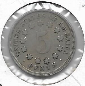 Estados Unidos 5 cents 1867 - Without rays KM 97 VF