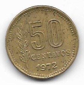Argentina 50 centavos 1972 con barba