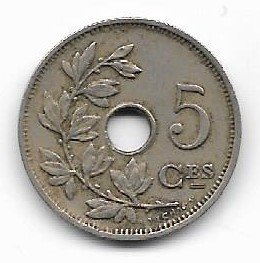 Belgica 5 centimes 1923 KM 66