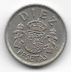 España 10 pesetas 1983 KM 827