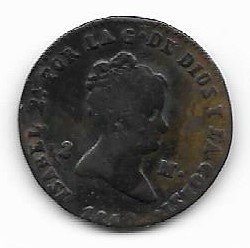 España 2 maravedis 1850 Isabel II - Segovia KM 532.4