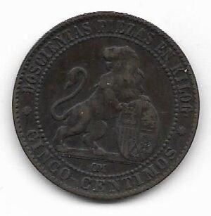 España 5 cmos 1870 KM 662