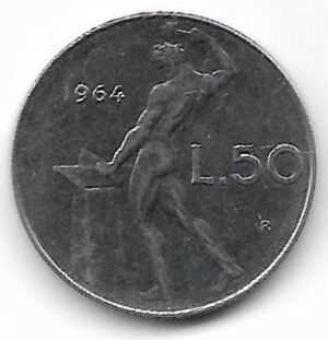 Italia 50 lire 1964 KM 95.1