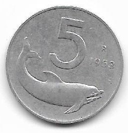 Italia 5 Lire 1953 KM 92