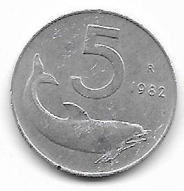 Italia 5 Lire 1982 KM 92