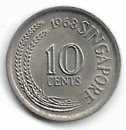 Singapur 10 cents 1968 KM 3