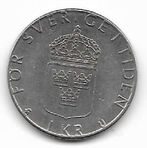 Suecia 1 corona 1979 KM 852
