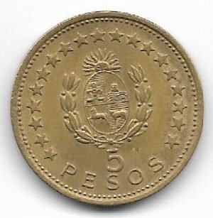 Uruguay 5 pesos 1965 KM 47