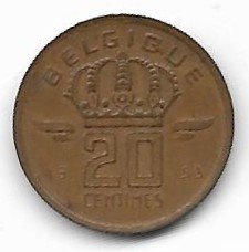 Belgica 20 cmos 1953 KM 146
