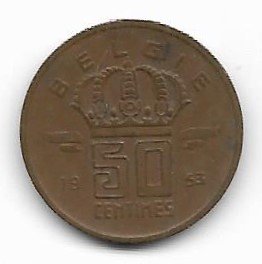 Belgica 50 cmos 1953 KM 145