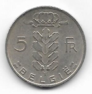 Belgica 5 francos 1969 KM 135.1