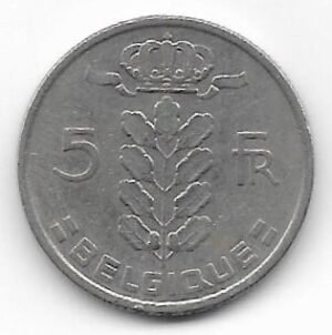 Belgica 5 francos 1971 KM 134.1