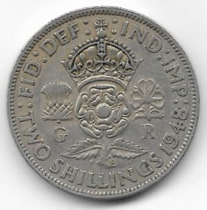 Gran Bretaña Florin 1948 Jorge VI KM 865