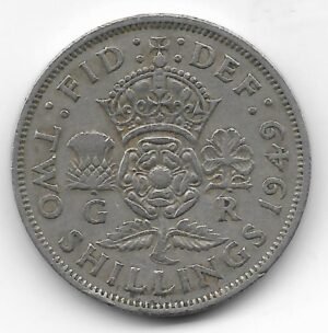Gran Bretaña Florin 1949 Jorge VI KM 878