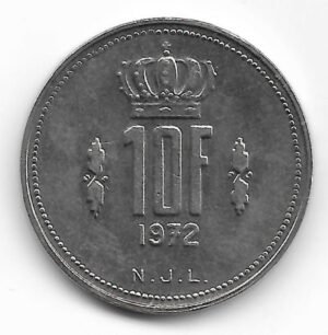 Luxemburgo 10 franc 1972 KM 52