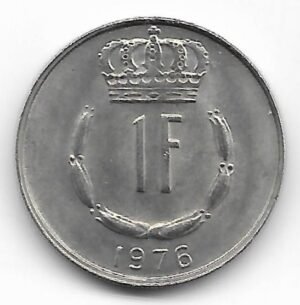 Luxemburgo 1 franc 1976 KM 55