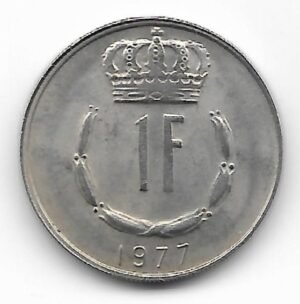 Luxemburgo 1 franc 1977 KM 55