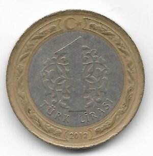 Turquia 1 lira 2012 KM 1244
